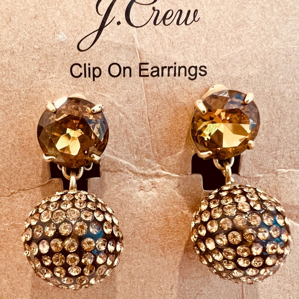 New In Box J Crew Earrings With New Bag & Box- First photo shows truest color.